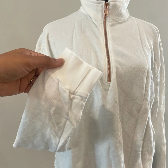 NWT Michael Lauren Rose Gold 1/2 Zip French Terry Pullover Sweater Size M - Picture 7 of 10